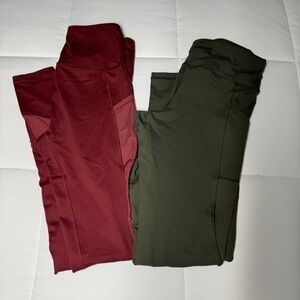 Red and Green Leggings Set